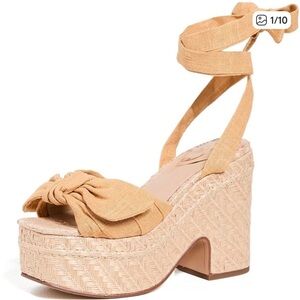 Sam Edelman Tan Wedge Sandals with Bow